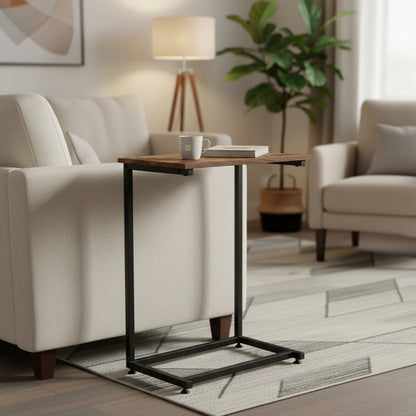 New C - Frame Metal End Table – Sofa - Side Table with Wood Top TLET2504 - with | Sold by Uncle Wiener's Wholesale