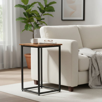 New C - Frame Metal End Table – Sofa - Side Table with Wood Top TLET2504 - with | Sold by Uncle Wiener's Wholesale