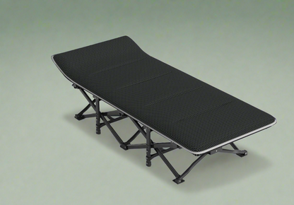 Camping Cot with Mesh Mat and Steel Frame – Foldable Outdoor Sleeping Bed with Carry Bag – 200KG Capacity – Open Box