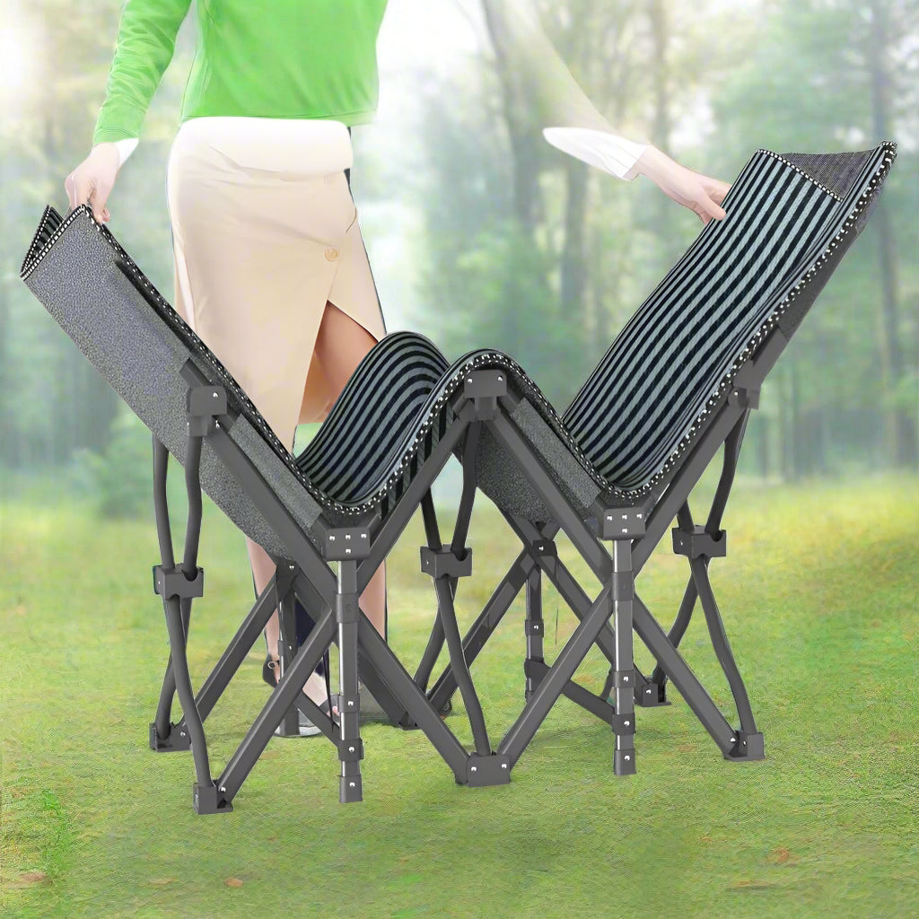 Camping Cot with Mesh Mat and Steel Frame – Foldable Outdoor Sleeping Bed with Carry Bag – 200KG Capacity – Open Box