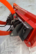 CanLift Mini Wheel Loader with Kubota D1703 engine, orange color – front view
Side view of CanLift compact loader with closed cabin and bucket raised
CanLift mini loader in operation – orange machine on construction site