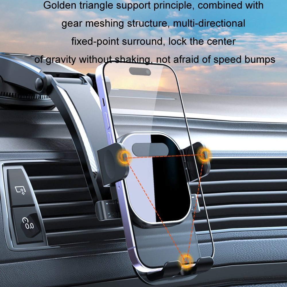 "Gravity Auto-Lock Car Phone Holder Mounted on Dashboard"

"360 Degree Adjustable Car Phone Mount for iPhone and Android"

"Dual Mount Car Phone Holder for Dashboard and Air Vent"

"Universal Gravity Car Phone Holder with Anti-Slip Base"

"Car Dashboard Phone Mount with 360 Rotation and Auto-Lock"