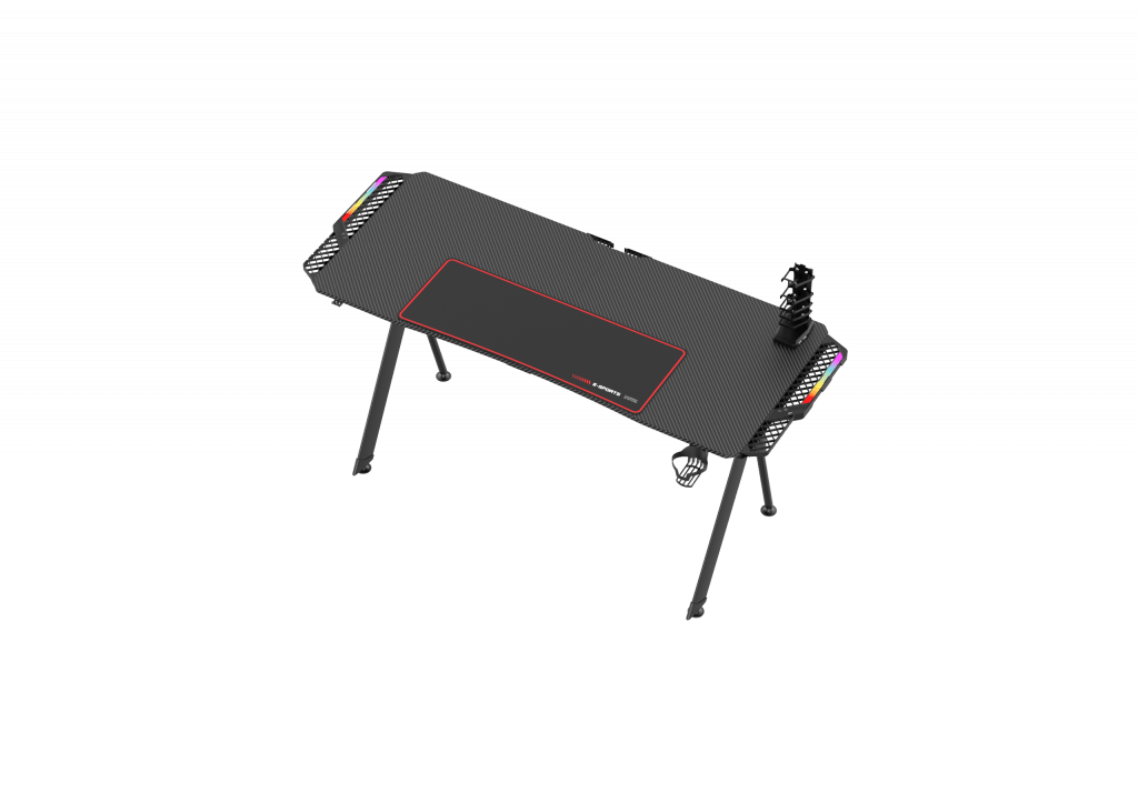 New Carbon Fiber RGB LED Gaming Desk – Ergonomic Computer Table with Light Effects for Gamers V21460 - with | Sold by Uncle Wiener's Wholesale