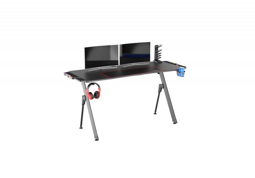 New Carbon Fiber RGB LED Gaming Desk – Ergonomic Computer Table with Light Effects for Gamers V21460 - with | Sold by Uncle Wiener's Wholesale