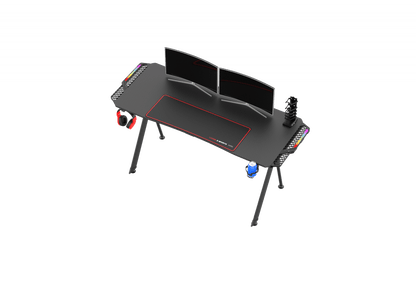 New Carbon Fiber RGB LED Gaming Desk – Ergonomic Computer Table with Light Effects for Gamers V21460 - with | Sold by Uncle Wiener's Wholesale