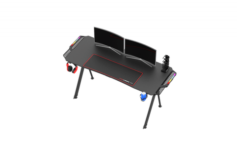 New Carbon Fiber RGB LED Gaming Desk – Ergonomic Computer Table with Light Effects for Gamers V21460 - with | Sold by Uncle Wiener's Wholesale