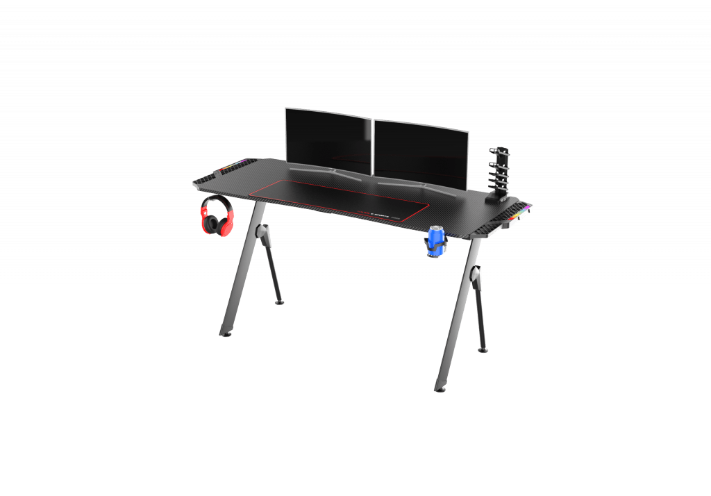 New Carbon Fiber RGB LED Gaming Desk – Ergonomic Computer Table with Light Effects for Gamers V21460 - with | Sold by Uncle Wiener's Wholesale