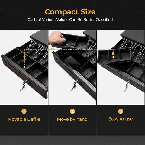 New Cash Register Safe Drawer with Key Lock ��� Secure Steel Till for Retail & POS Use | 2504091 - with | Sold by Uncle Wiener's Who