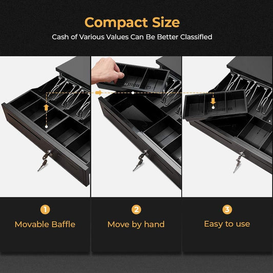 New Cash Register Safe Drawer with Key Lock ��� Secure Steel Till for Retail & POS Use | 2504091 - with | Sold by Uncle Wiener's Who