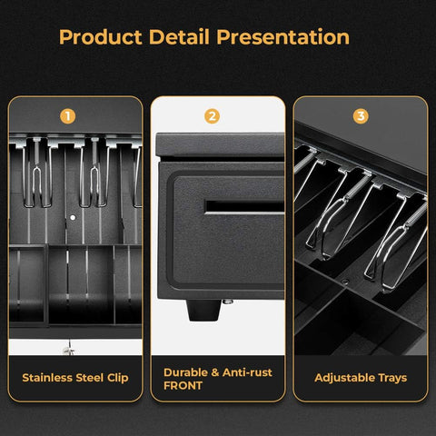 New Cash Register Safe Drawer with Key Lock ��� Secure Steel Till for Retail & POS Use | 2504091 - with | Sold by Uncle Wiener's Who