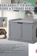New Cat Litter Box & Storage Bench - with GRAY | Sold by Uncle Wiener's Wholesale