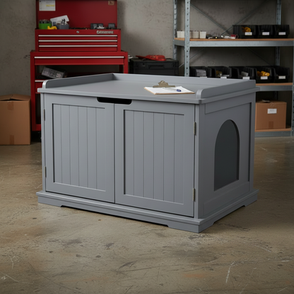 Cat Litter Box Enclosure Storage Bench – Modern Hidden Litter Furniture for Cats