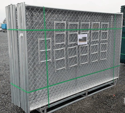 6 FT × 10 FT Chain Link Fence Panels with Bases – Portable Galvanized Security Barrier
