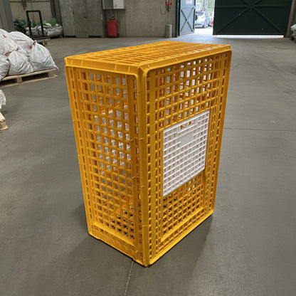 Durable plastic chicken and small animal transport crate with ventilation