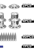 New Chrome Axle Cover Kit with Spiked 33mm Thread - On Nut Covers – Fits 22.5", 24.5" Semi Truck Wheels P250524 - with | Sold by Uncle Wiener's Wholesale