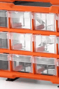 New Clear Drawer Connectable Tool Box Screw Fitting Parts Bins - with 12 DRAWERS 12.6″ H × 6.5″ W × 7.9″ D MODEL 1502 | Sold by Uncle Wiener's Wholesale