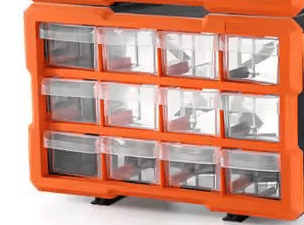 New Clear Drawer Connectable Tool Box Screw Fitting Parts Bins - with 12 DRAWERS 12.6″ H × 6.5″ W × 7.9″ D MODEL 1502 | Sold by Uncle Wiener's Wholesale