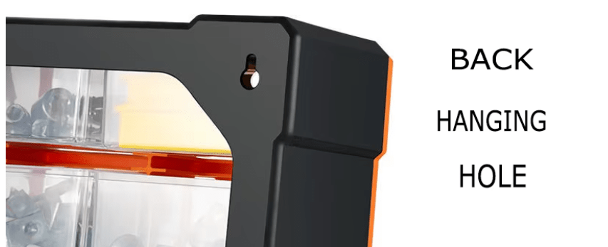 Clear drawer plastic tool box organizer with orange frame
Stackable parts storage bin for screws and fittings
Modular tool organizer with clear drawers and secure latch
Craft and DIY parts storage bin with removable dividers
Connectable plastic drawer organizer for hardware and beads