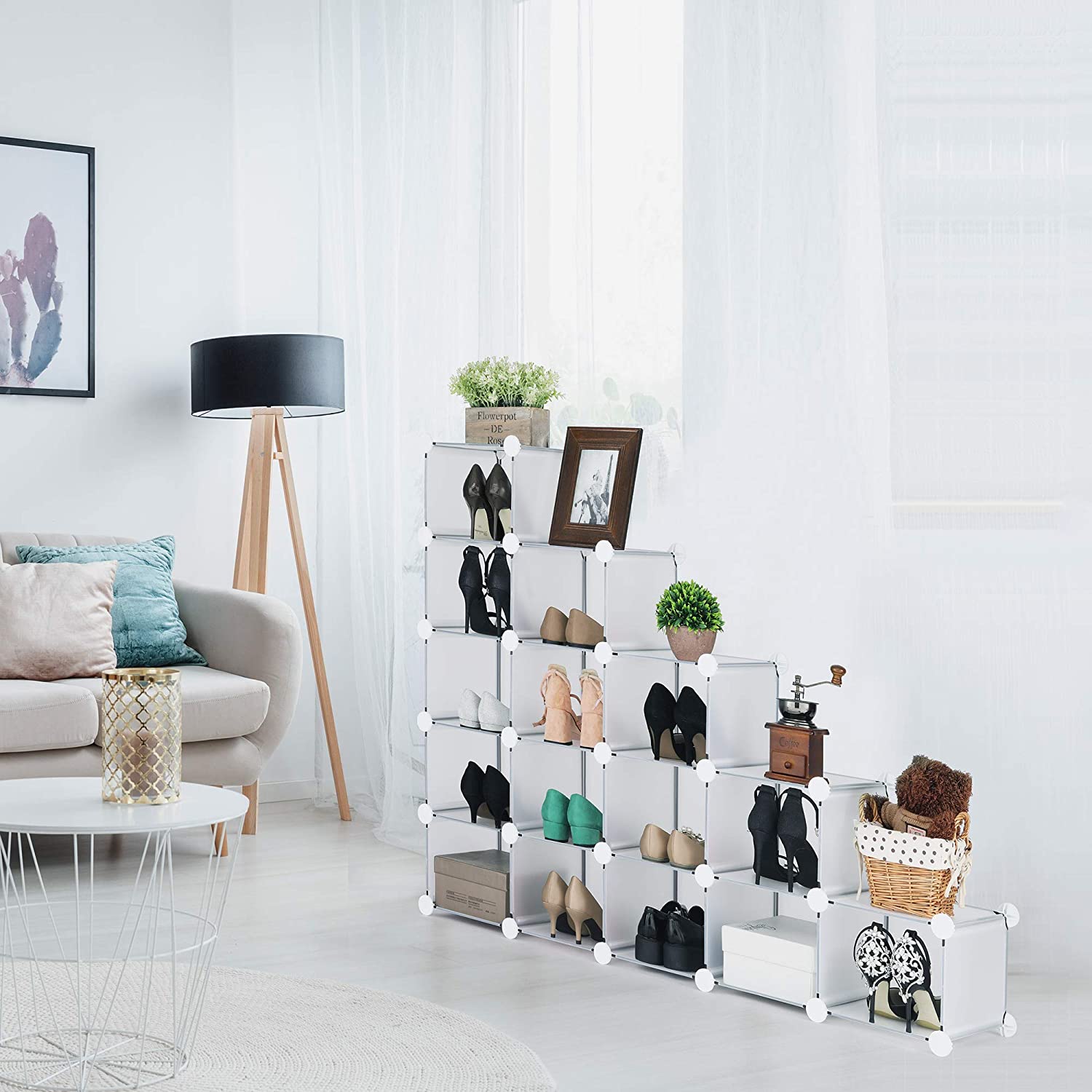 New Clear Plastic Cube Storage Organizer – 6 & 16 Cube Options for Shoes & More | SKU: 6 Cube (592046), 16 Cube (592022) - with | Sold by Uncle Wiener's Wholesale