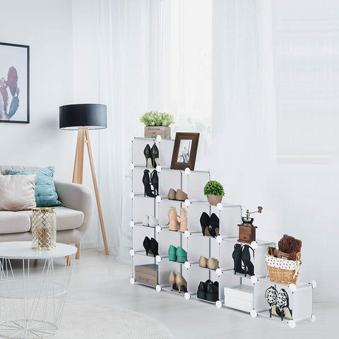 New Clear Plastic Cube Storage Organizer – 6 & 16 Cube Options for Shoes & More | SKU: 6 Cube (592046), 16 Cube (592022) - with | Sold by Uncle Wiener's Wholesale