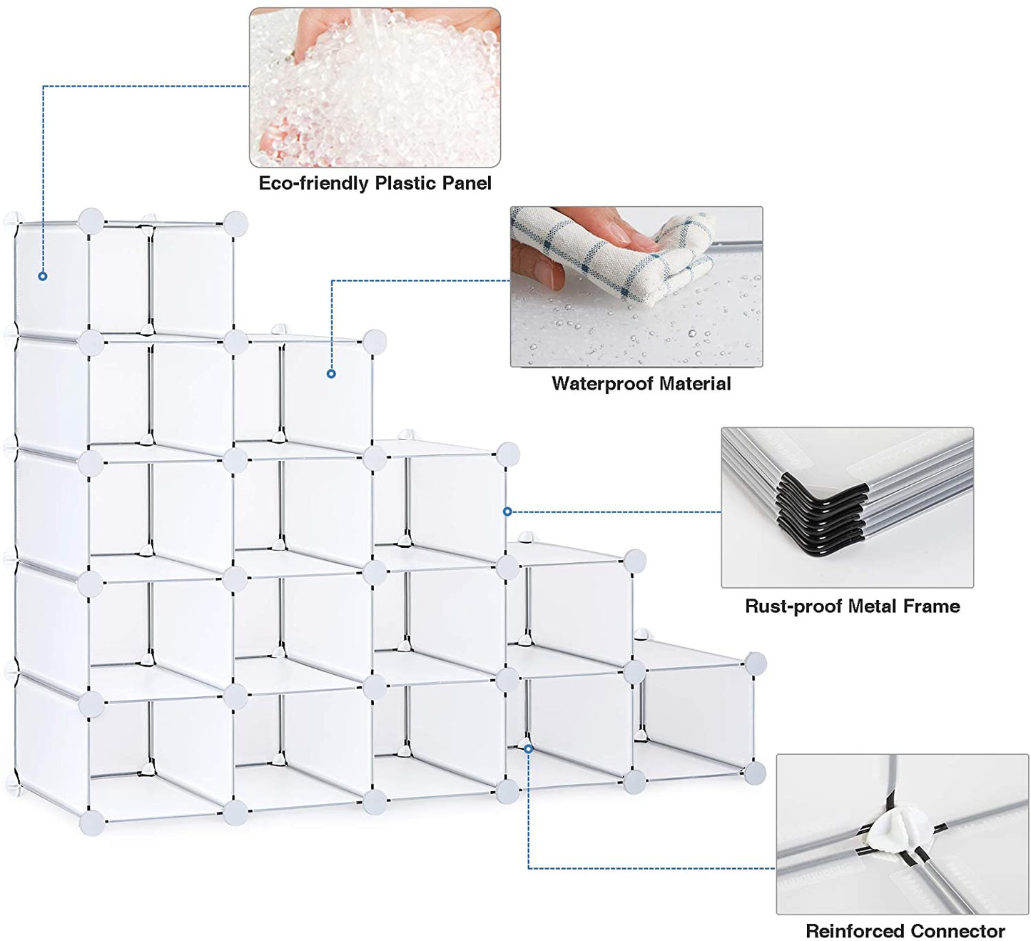 New Clear Plastic Cube Storage Organizer – 6 & 16 Cube Options for Shoes & More | SKU: 6 Cube (592046), 16 Cube (592022) - with | Sold by Uncle Wiener's Wholesale