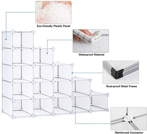 New Clear Plastic Cube Storage Organizer – 6 & 16 Cube Options for Shoes & More | SKU: 6 Cube (592046), 16 Cube (592022) - with | Sold by Uncle Wiener's Wholesale