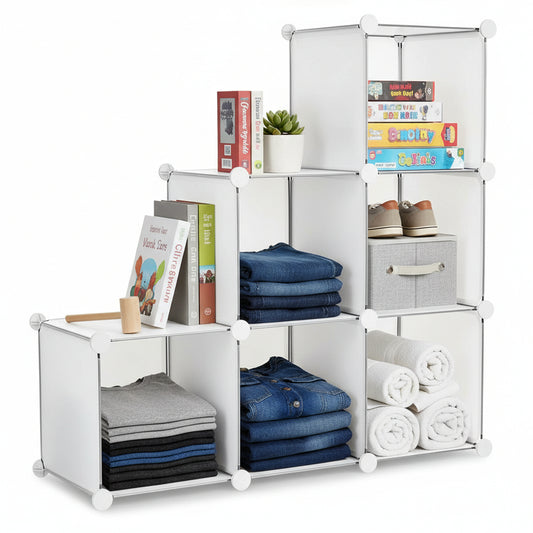 New Clear Plastic Cube Storage Organizer – 6 & 16 Cube Options for Shoes & More | SKU: 6 Cube (592046), 16 Cube (592022) - with | Sold by Uncle Wiener's Wholesale