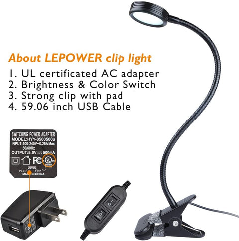 New Clip - On Reading and Desk Light – Model 729CLDC - with | Sold by Uncle Wiener's Wholesale