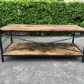 Entryway coat rack with shoe bench and storage shelf – rustic finish
5-tier freestanding organizer with hooks, bench, and metal frame