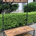 Entryway coat rack with shoe bench and storage shelf – rustic finish
5-tier freestanding organizer with hooks, bench, and metal frame