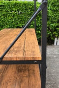 Entryway coat rack with shoe bench and storage shelf – rustic finish
5-tier freestanding organizer with hooks, bench, and metal frame