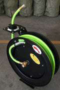 50 FT Cold Weather Hybrid Air Hose Reel – 300 PSI Retractable Steel-Mounted Hose Reel