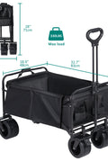 New Collapsible Folding Beach Wagon Cart – Heavy Duty 500 lbs Capacity, 10" All - Terrain Wheels, Adjustable Handle - with | Sold by Uncle Wiener's Wholesale