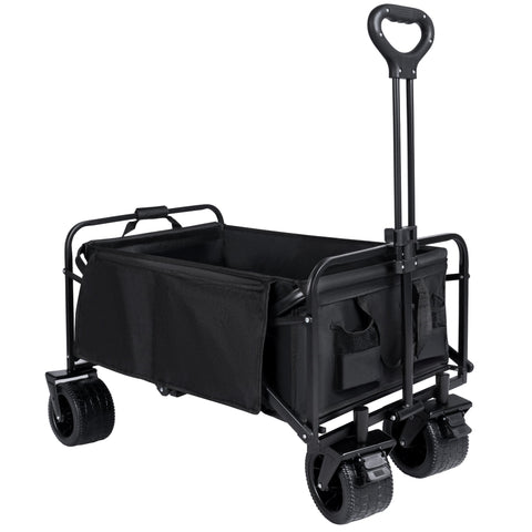 New Collapsible Folding Beach Wagon Cart – Heavy Duty 500 lbs Capacity, 10" All - Terrain Wheels, Adjustable Handle - with | Sold by Uncle Wiener's Wholesale