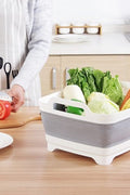 Collapsible pop-up sink basin with integrated drain and carry handle – BPA-free utility tub for camping and kitchen use
