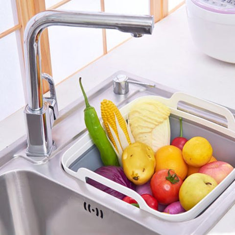 Collapsible pop-up sink basin with integrated drain and carry handle – BPA-free utility tub for camping and kitchen use