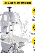 750W Commercial Stainless Steel Meat & Bone Saw – Front View
Cutting pork and ribs with BR0741 Meat Saw
Adjustable cutting thickness workbench with measurement scale
Stainless blade and food-safe housing details