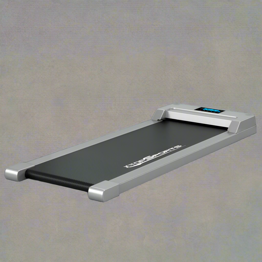 Compact treadmill side profile on white background

Folded treadmill vertical storage view

Slim treadmill for small spaces

LCD display on JC390 treadmill

Home use compact treadmill on floor