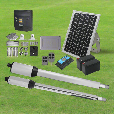 Complete solar gate opener system kit with remote and accessories
Wireless solar-powered swing gate opener 660 lbs weight capacity
Gate opener screw piston design with solar panel and remote
Heavy-duty gate opener for single or dual swing gates
IP55 weatherproof solar gate motor system with mobile app control