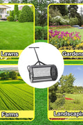 Heavy-duty compost and peat moss lawn spreader with rolling mesh drum
Topdressing broadcast roller for garden and turf care
24-inch steel mesh drum lawn spreader with double latch
Lawn care tool for compost, manure, and peat moss spreading