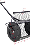 Heavy-duty compost and peat moss lawn spreader with rolling mesh drum
Topdressing broadcast roller for garden and turf care
24-inch steel mesh drum lawn spreader with double latch
Lawn care tool for compost, manure, and peat moss spreading
