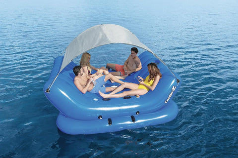 New Cooler Z Rock N Shade Island Inflatable Water Toy – Floating Lounge with Built - In Cooler & Canopy 43134 - with | Sold by Uncle Wiener's Wholesale