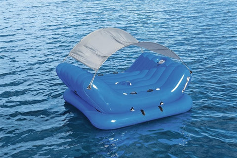 New Cooler Z Rock N Shade Island Inflatable Water Toy – Floating Lounge with Built - In Cooler & Canopy 43134 - with | Sold by Uncle Wiener's Wholesale