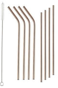 NEW Copper Drinking Straws – Reusable Stainless Steel Set with Cleaning Brush (624DSR) - with | Sold by Uncle Wiener's Wholesale