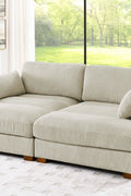 Oversized modular corduroy sofa with ottoman

Gray corduroy sectional sofa

Cream corduroy sofa with plush seating

Custom living room layout with ottoman

Deep seat cozy couch with corduroy fabric
