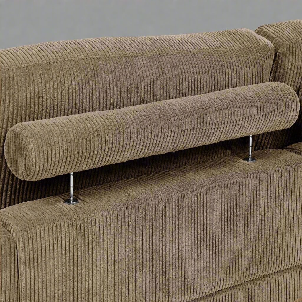 Oversized modular corduroy sofa with ottoman

Gray corduroy sectional sofa

Cream corduroy sofa with plush seating

Custom living room layout with ottoman

Deep seat cozy couch with corduroy fabric