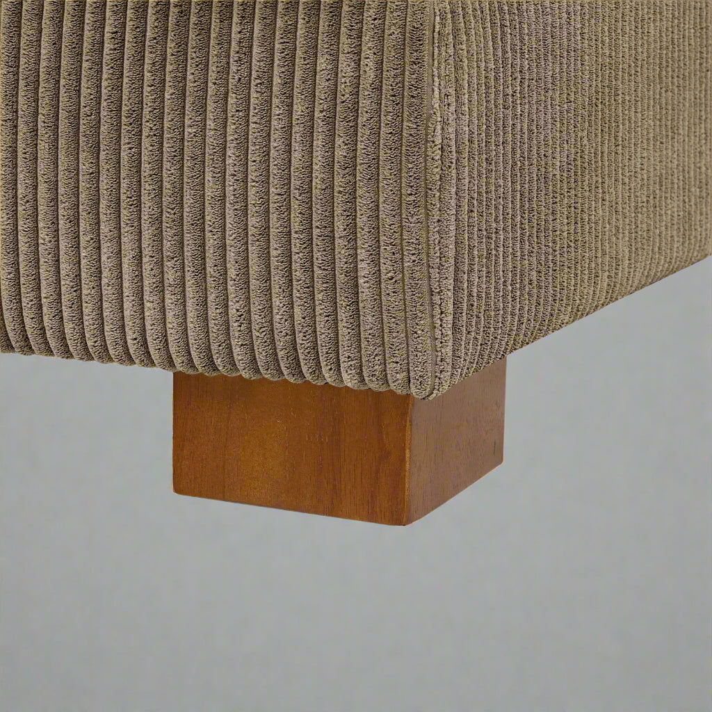 Oversized modular corduroy sofa with ottoman

Gray corduroy sectional sofa

Cream corduroy sofa with plush seating

Custom living room layout with ottoman

Deep seat cozy couch with corduroy fabric