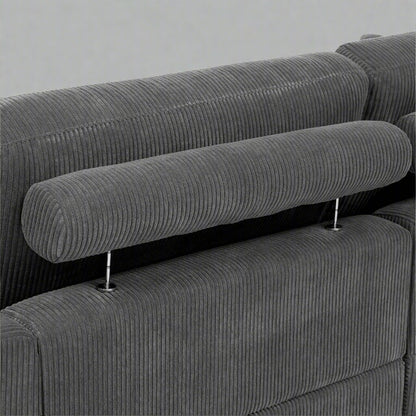 Oversized modular corduroy sofa with ottoman

Gray corduroy sectional sofa

Cream corduroy sofa with plush seating

Custom living room layout with ottoman

Deep seat cozy couch with corduroy fabric