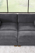 Oversized modular corduroy sofa with ottoman

Gray corduroy sectional sofa

Cream corduroy sofa with plush seating

Custom living room layout with ottoman

Deep seat cozy couch with corduroy fabric