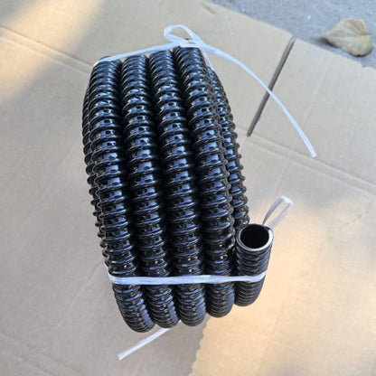 3/4 inch flexible corrugated pond tubing hose – 20 foot black PVC line for pumps and water features
